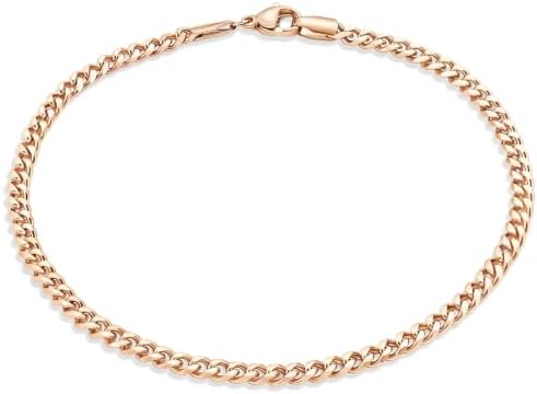 18k Rose Gold Plated Anklet for Women, 10" Length Anklet Bracelets