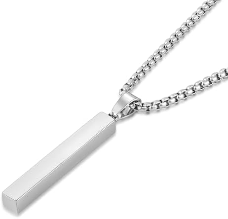 Pendant Necklace for Men, Rectangular Melon Clasp 20Inch